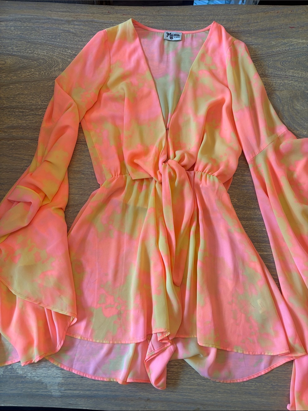 Show Me Your MuMu Neon Pink & Yellow Watercolor Romper
